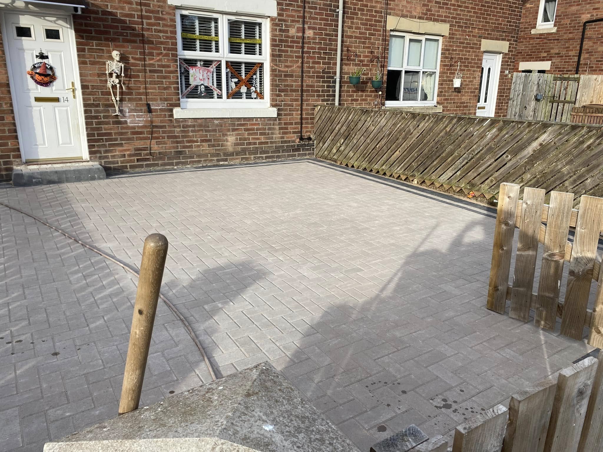 Freshly laid lawn and turfing work