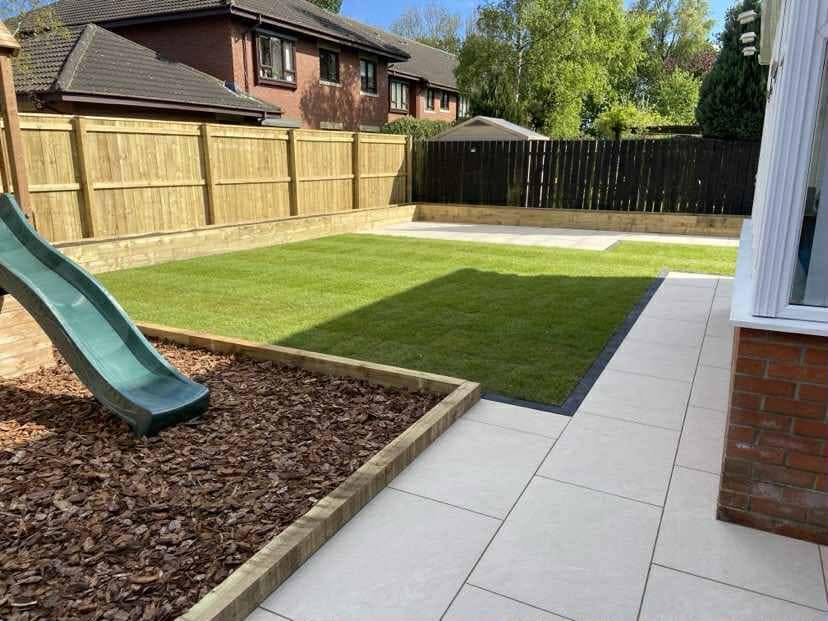 Porcelain patio installation in Sunderland