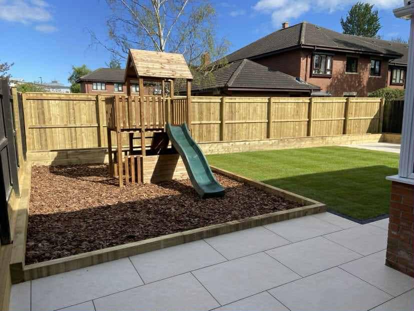 Paved garden area